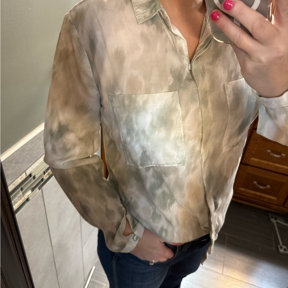 Tie-Dye Button-Up Shirt